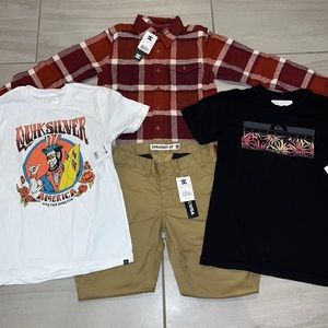 🤙🏻 YOURH BOYS CLOTHING BUNDLE BOX DEAL LOT OF 4 QUIKSILVER AND DC ALL NEW 🤙🏻